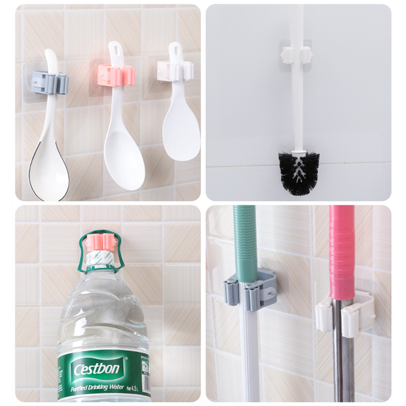 ตะขอติดผนัง แขวนไม้มอพ ไม้กวาดบ้าน ห้องครัว เครื่องมือ ชั้นวางของกระจุกกระจิก PTCS