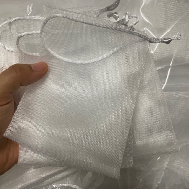 ถูกสุดๆ!! ถุงตาตีฟองราคาถูก เชือกสีขาวเงา ไซส์ M 10x11.5 cm