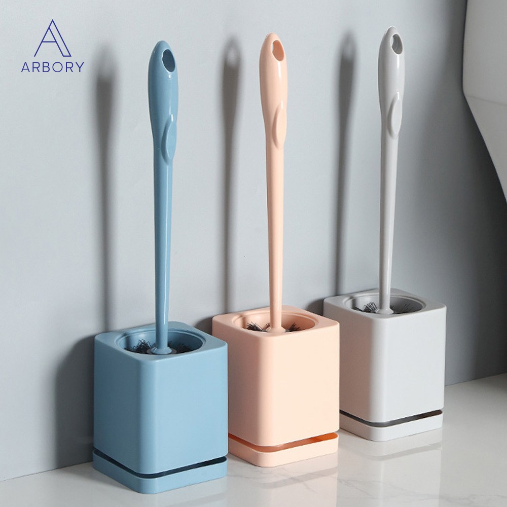 แปรงขัดห้องน้ำ แปรงล้างสุขภัณฑ์ แบบหัวกลม ที่ขัดห้องน้ำ ไม้ขัดส้วม ฐานเก็บระบายน้ำ แปรงโถส้วม แปรงล้างโถ