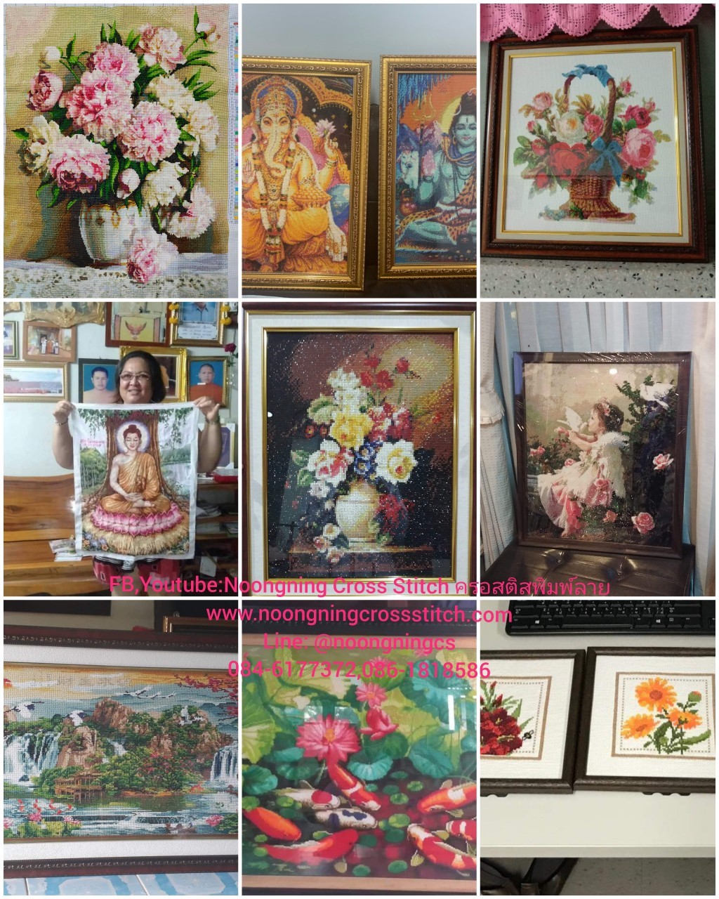 เจ้าแม่กวนอิม ครอสติสคริสตัล Diamond painting โมเสก ภาพติดเพชร งานฝีมือทำที่บ้าน DIY