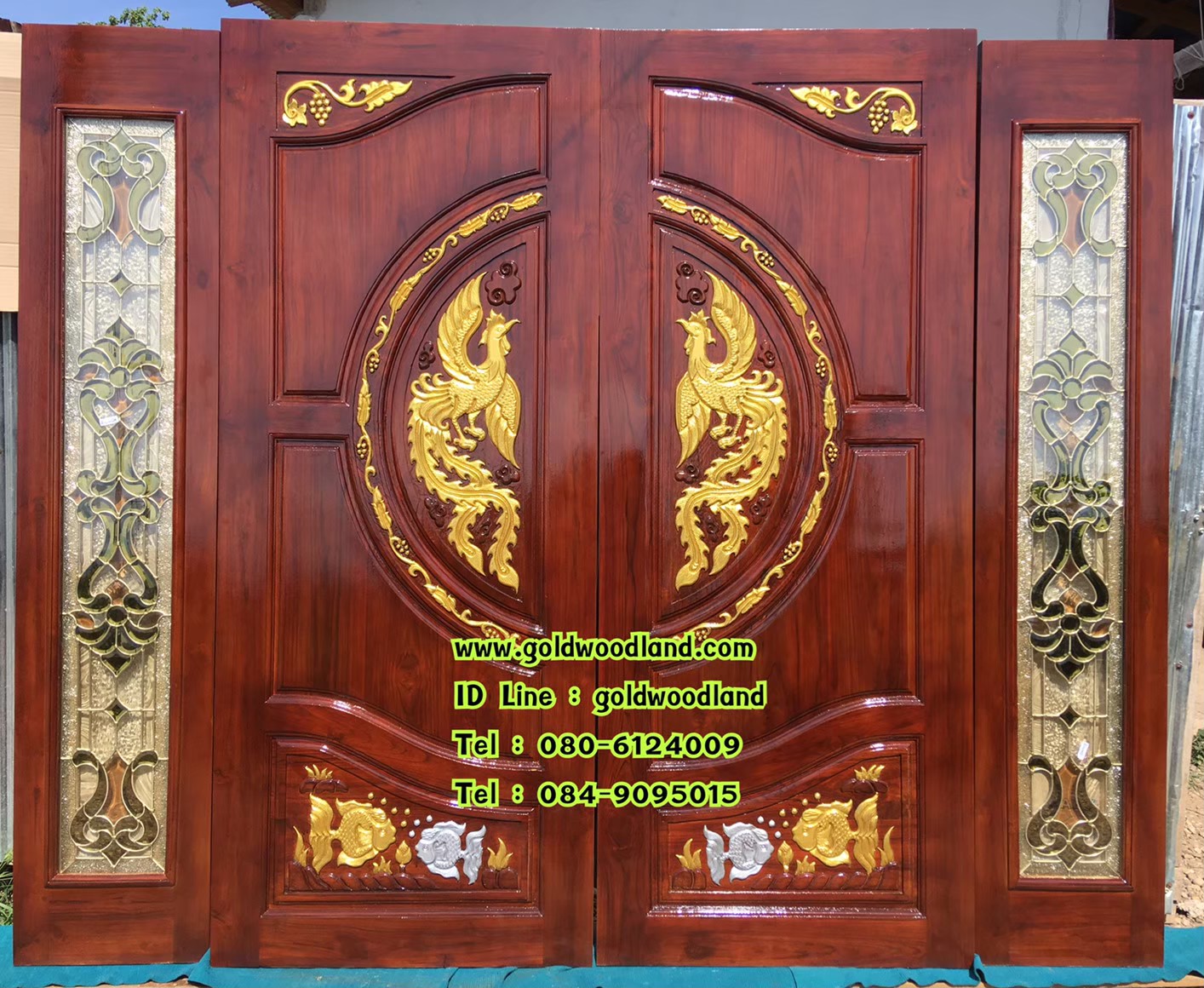 ประตูบ้านไม้สัก GBBB - 236