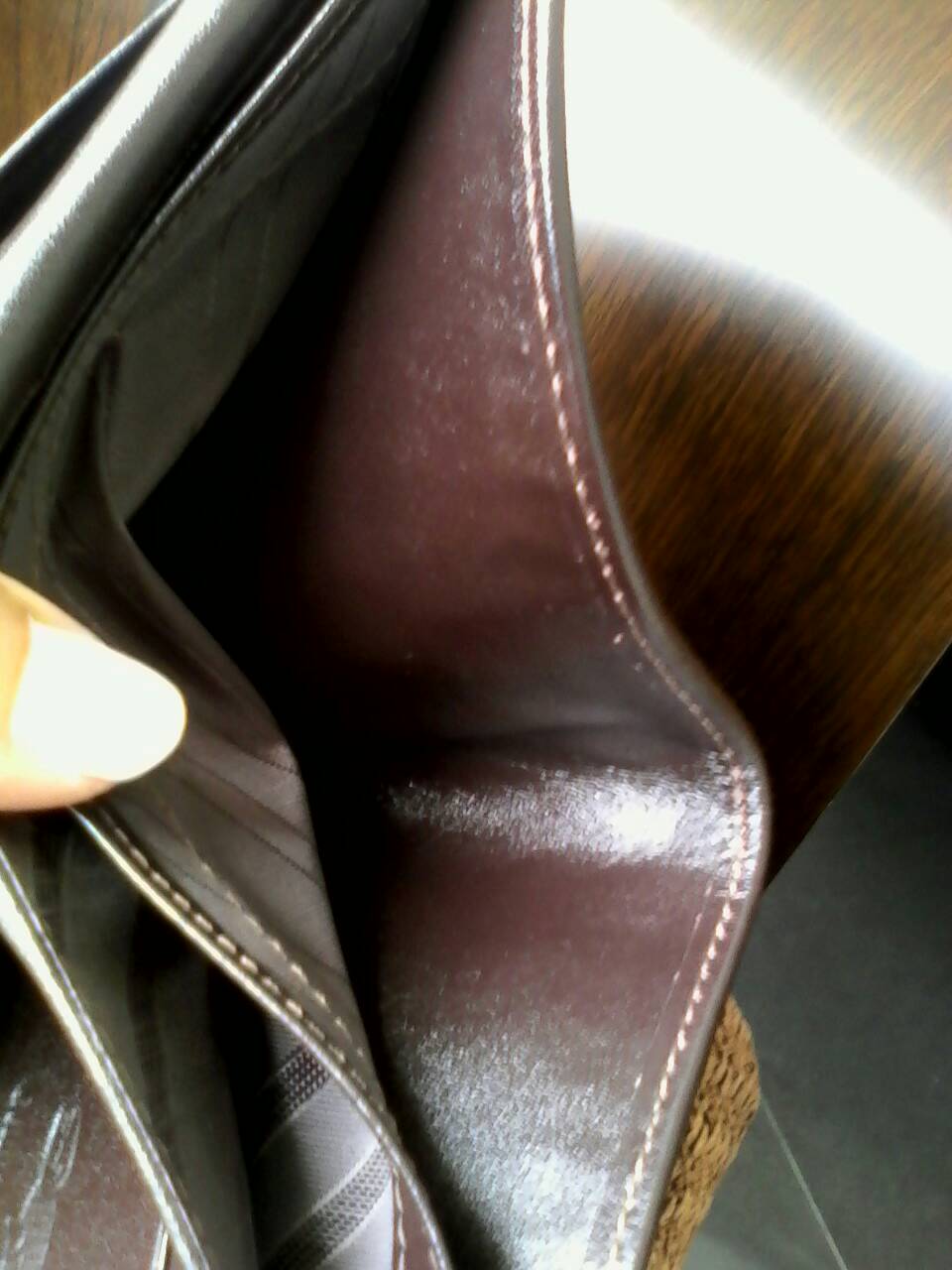 กระเป๋าหนังจระเข้แท้(หนังท้อง) สีน้ำตาล