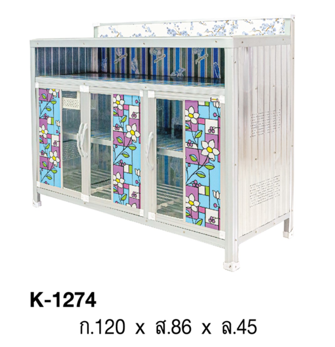 ตู้เคาท์เตอร์ครัวปูกระเบื้อง เพิ่มช่องเก็บของ ขนาด 120 ซม.