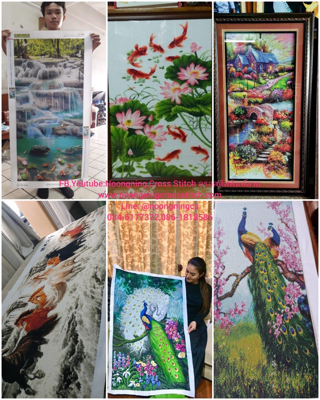 ไก่มงคล ครอสติสคริสตัล Diamond painting โมเสก ภาพติดเพชร งานฝีมือทำที่บ้าน DIY
