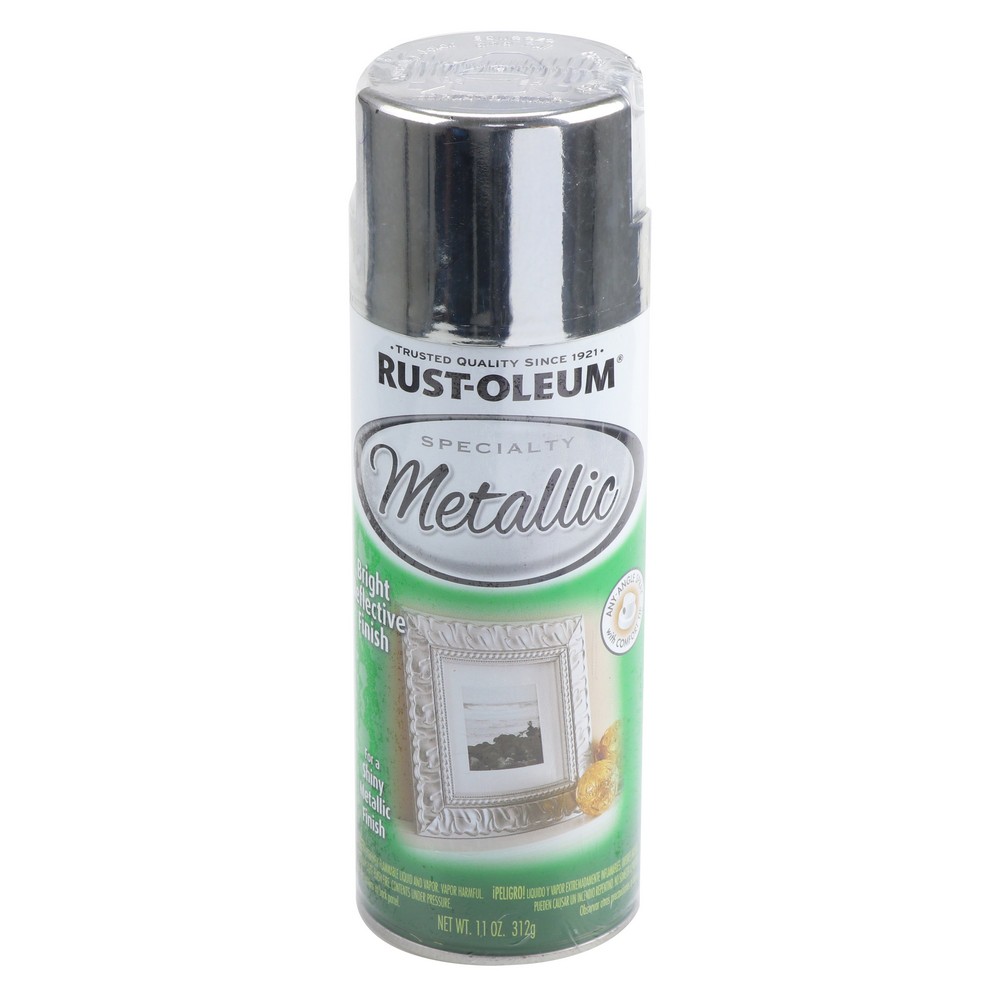 สีพ่น อุปกรณ์ก่อสร้าง สีกระป๋อง สีสเปรย์เคลือบเมทัลลิก RUST-OLEUM สีเงิน 11OZ
