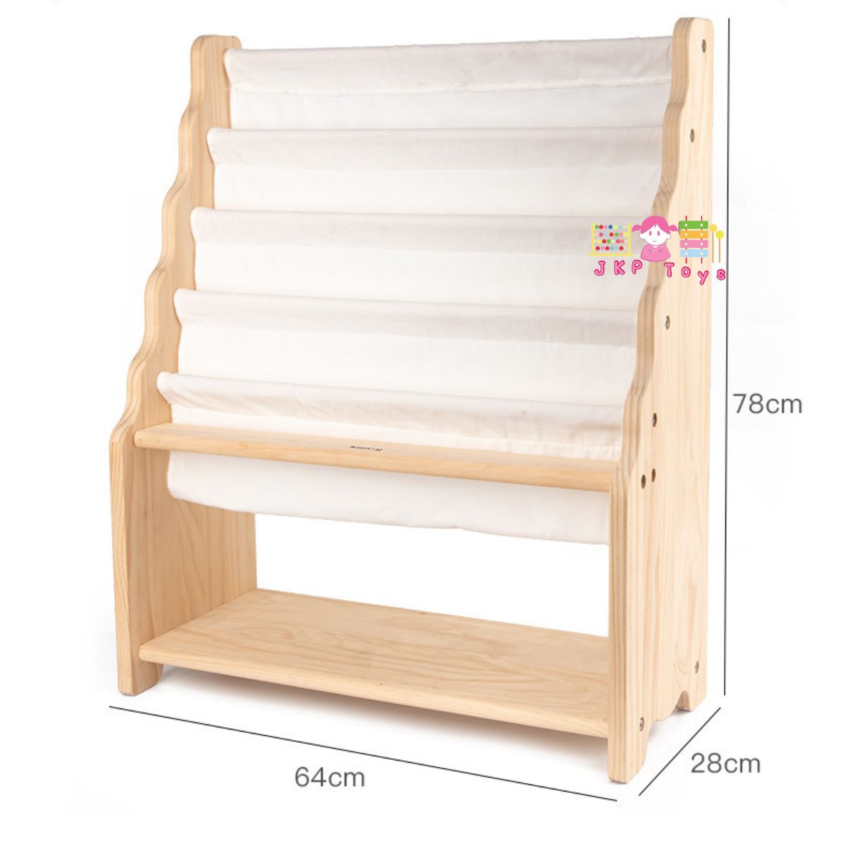 Todds & Kids Toys by JKP Toys ชั้นวางหนังสือนิทานแบบตั้งพื้น ชั้นเก็บหนังสือนิทานไม้สนแบบตั้งพื้น Kienvy ชั้นหนังสือ