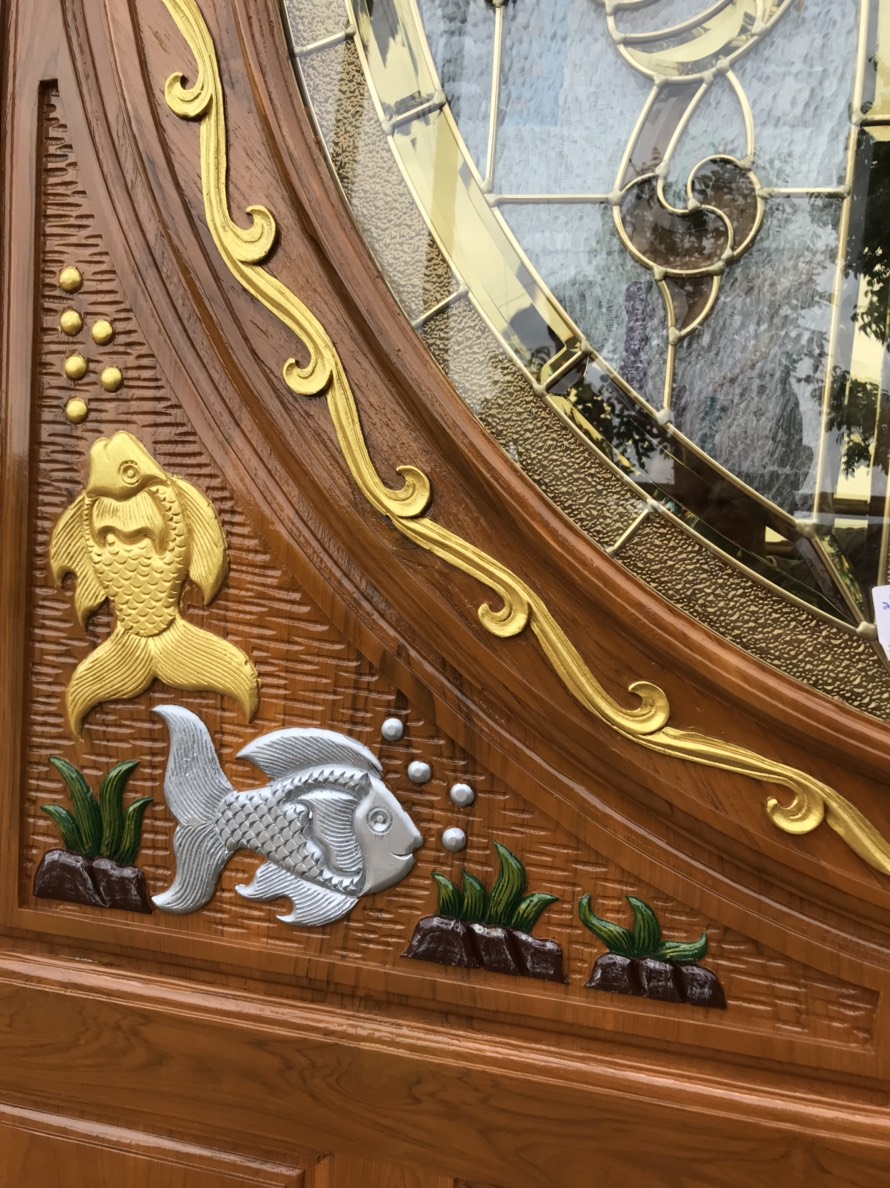 ประตูไม้สักกระจกนิรภัย GBBB - 122