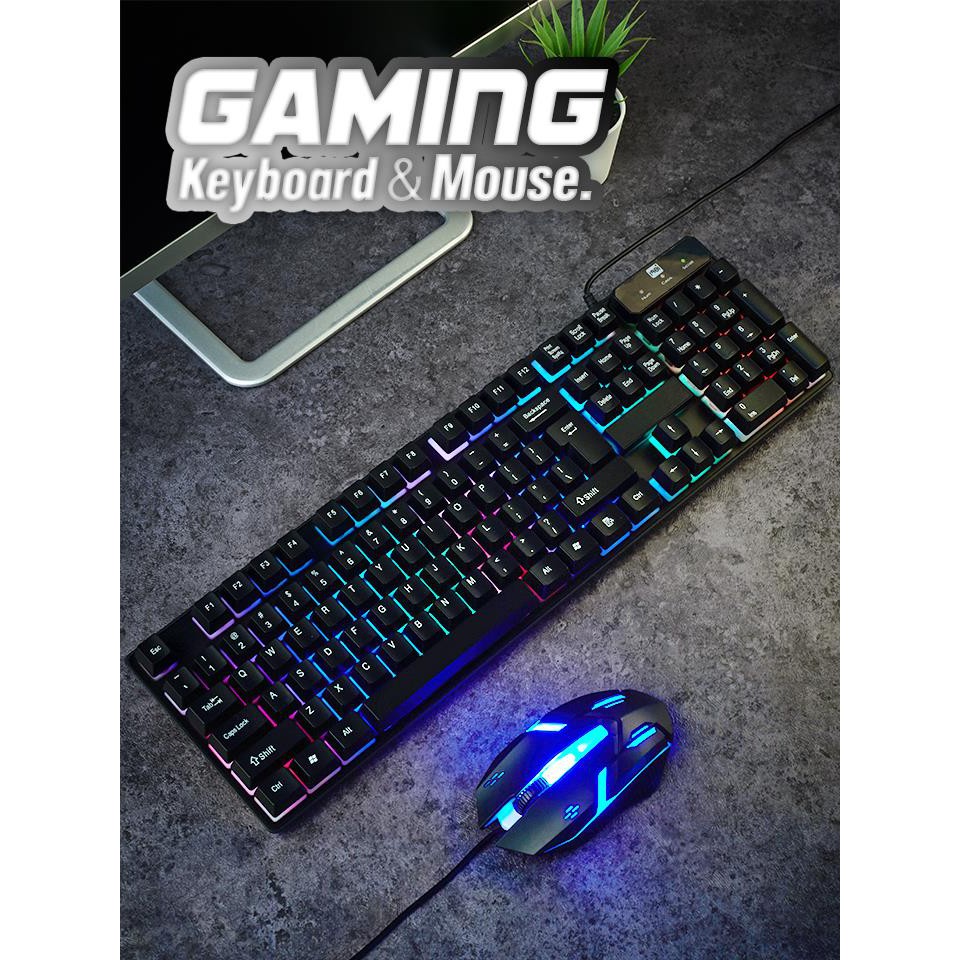 !!สินค้าขายดี!! ชุดเกมมิ่ง คีย์บอร์ดเรืองแสง เมาส์มีไฟ รุ่น : CMK-188 Gaming Keyboard and Mouse Set