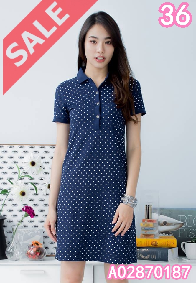 SaLe A02870187 (Whenever) ชุดเดรสสั้นพิมพ์ลายจาก Aries50 ผลิตจากผ้า Cotton ผสม Polyester เนื้อผ้าอย่างดีนุ่มมือ ปกคอเนื้อนุ่มไม่แข็งไม่ม้วน พิมพ์ลายจุด ทรงสวยใส่ได้ทุกโอกาส - คอปกติดกระดุม 4 เม็ด - แขนสั้น - ทรงใส่สบาย - ไม่มีซับใน - ใส่แบบสวม รอบอก x รอบ