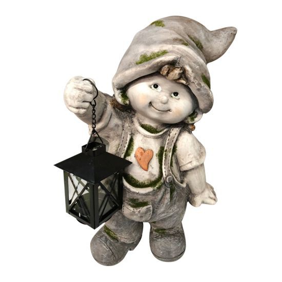 FONTE รูปปั้นเด็กชายแต่งสวน รุ่น GB29-8002B ขนาด 23 x 15.5 x 39 ซม. สีเทา รูปปั้นแต่งสวนสวย มองแล้วสบายตา น่าชม