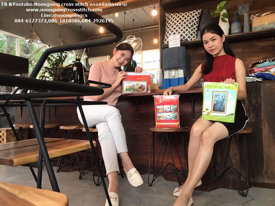 นกกระเรียนอายุยืน ชุดปักครอสติส พิมพ์ลาย ครอสติสจีน งานฝีมือทำที่บ้าน DIY