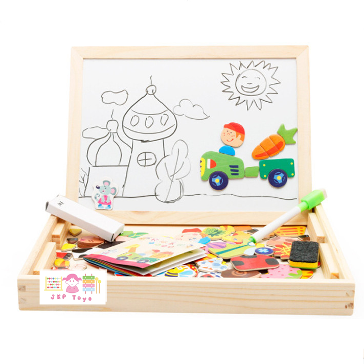 ของเล่นเสริมพัฒนาการ ของเล่น ของเล่นไม้ชุดกระดานเเม่เหล็กเเละกระดานดำชุด Happy Farm