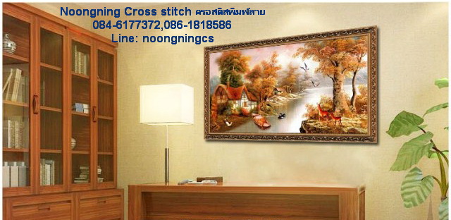 สำเภา ชุดปักครอสติส พิมพ์ลาย ครอสติสจีน งานฝีมือทำที่บ้าน DIY