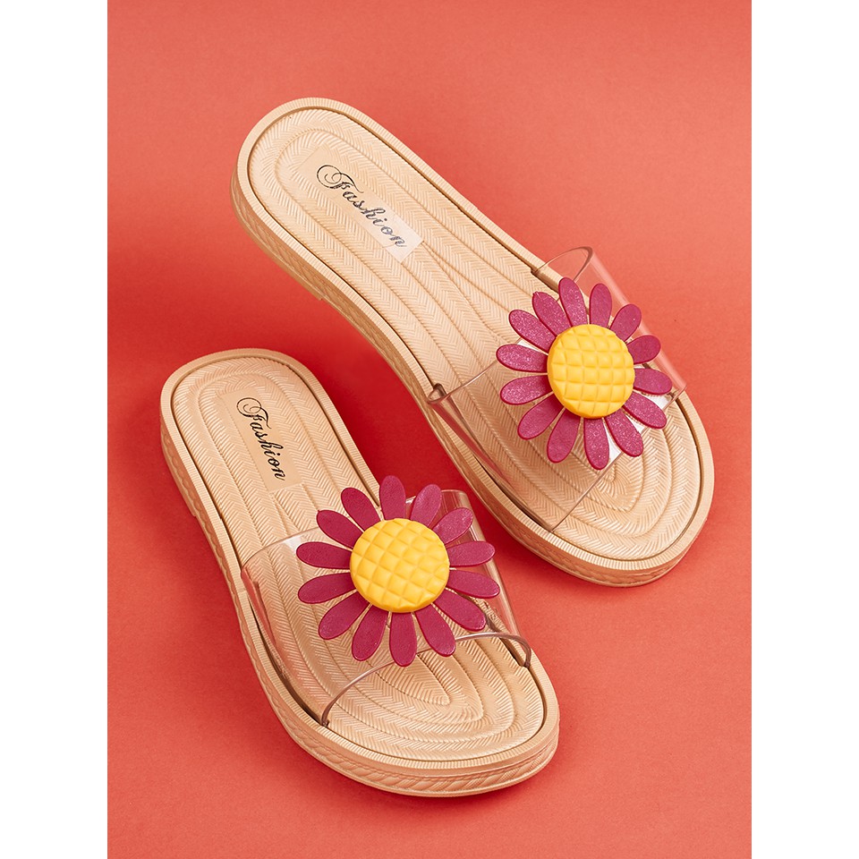 !!สินค้าขายดี!! รองเท้าแตะแต่งดอกไม้ Floral Flip-Flops