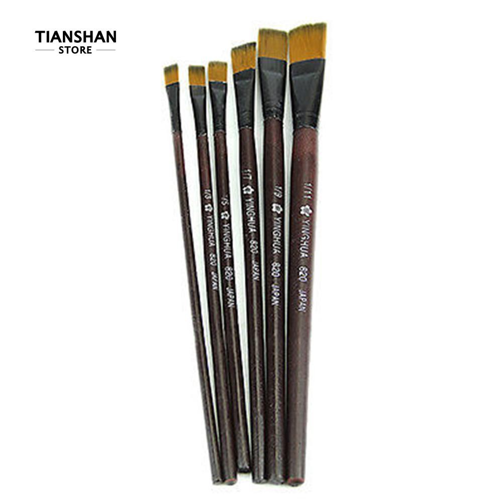 Tianshan บ้านและสิ่งตกแต่ง 6 ชิ้น / ชุดแปรงทาสีไนล่อนอะคริลิคสำหรับวัสดุArtistArtistWatercolor