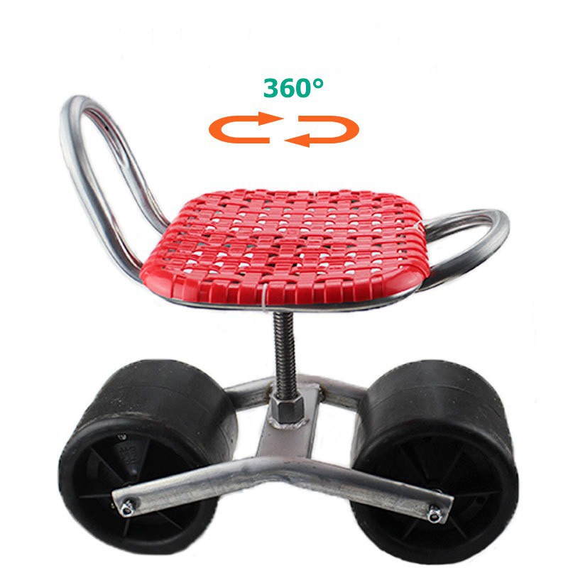 โต๊ะทำงานในสวน เก้าอี้ทำงานในสวน สามารถหมุนได้ 360 องศา องศาเก้าอี้นั่งทำงานสองล้อ เครื่องมือทำสวน