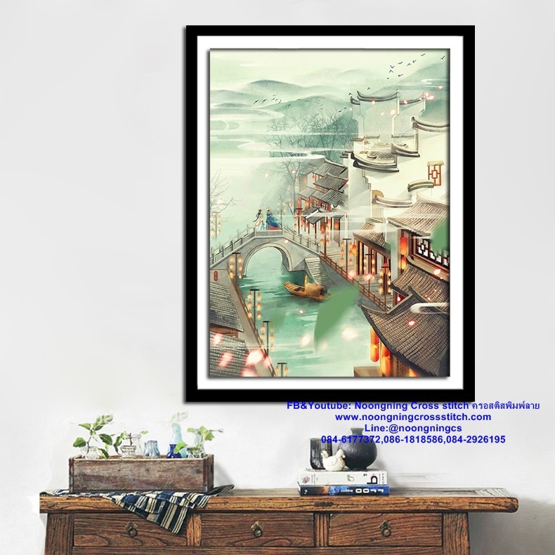 ปลากัด สวยงาม ครอสติสคริสตัล Diamond painting โมเสก ภาพติดเพชร งานฝีมือทำที่บ้าน DIY