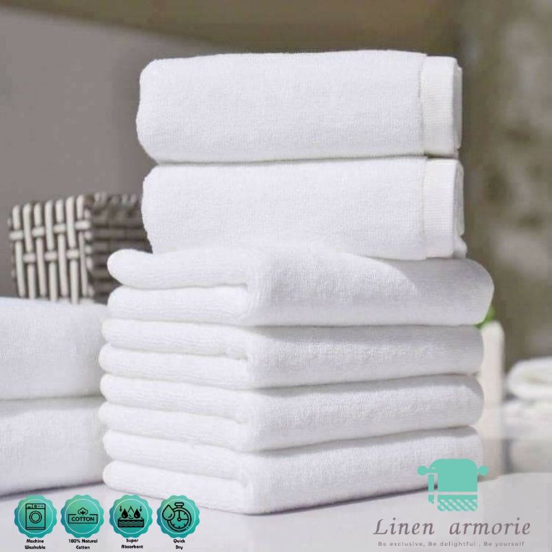 ผ้าเช็ดตัวโรงแรม หนัก 14 ปอนด์ 27x54 นิ้ว 100% Cotton มี 4 สี ทอขนคู่ เกรดพรีเมี่ยม