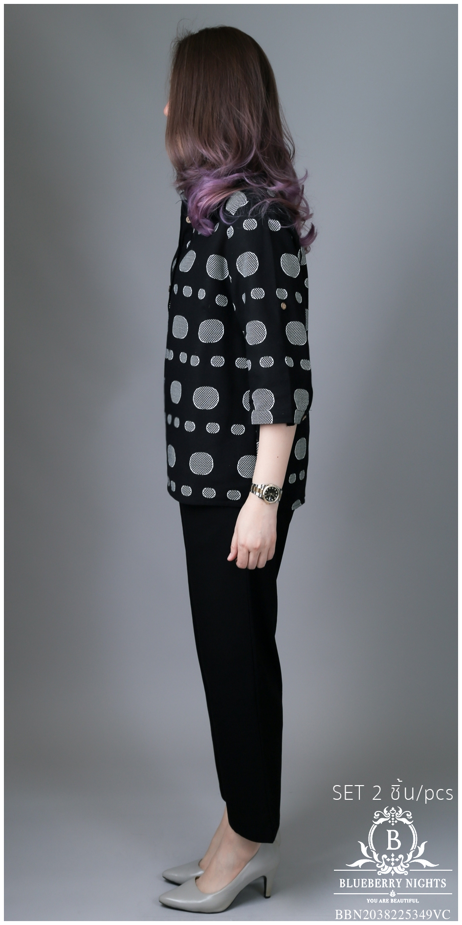 SaLe++#Blueberry Nights 14039 ชุดเซ็ตผ้าฝ้ายธรรมชาติ เสื้อผ้าฝ้ายธรรมชาติผสมลินินเนื้อดีเกรดพรีเมี่ยม เนื้อผ้านุ่มใส่สบายมากๆๆ ดีเทลเสื้อเชิ้ตกระดุมหน้า4เม็ด พิมพ์ลายสีสันสดใส ปลายแขนเชิ้ตติดกระดุมสามารถพับล็อคได้ แพทเทิร์นกางเกงสีพื้นขายาว เอวยางยืดอิลาส