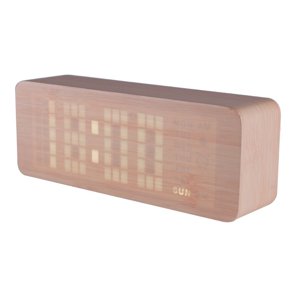 นาฬิกาตั้งโต๊ะ LED HOME LIVING STYLE 21X7 ซม. สีน้ำตาล นาฬิกา