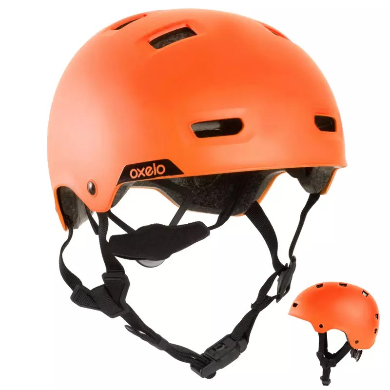 OXELO หมวกกันน็อคสำหรับสเก็ต สเก็ตบอร์ด สกู๊ตเตอร์รุ่น MF540 (สีส้มสะท้อนแสง)
