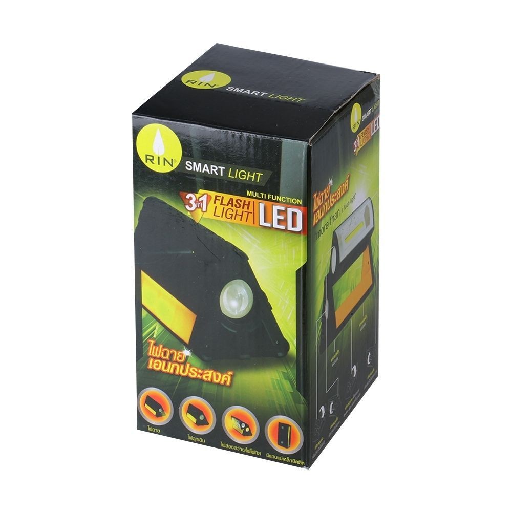 ไฟฉาย LED RIN WORKING LIGHT 3IN1 3 วัตต์ DAYLIGHT สีดำ อุปกรณ์ส่องสว่าง