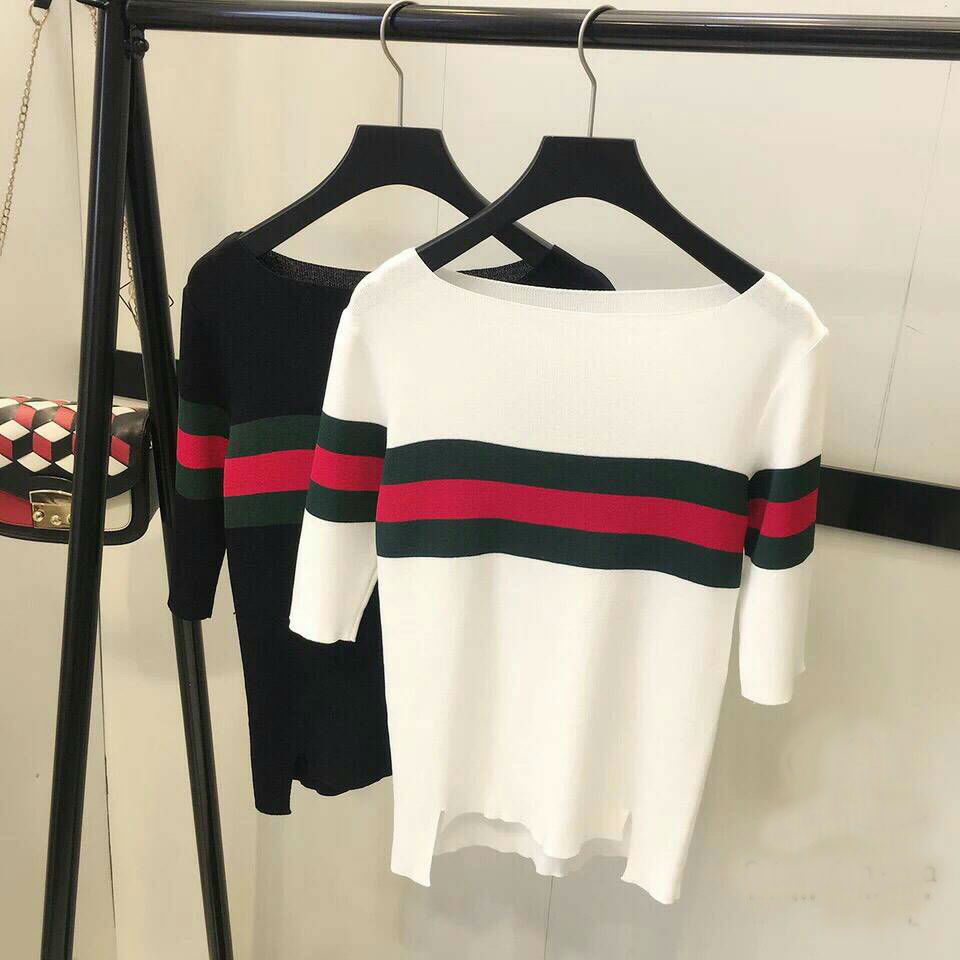 TP0031 เสื้อแฟชั่น เสื้อทำงาน เสื้อไปเที่ยว เสื้อออกงาน เสื้อไหมพรม เสื้อยืดแขนสั้น (สีดำ)