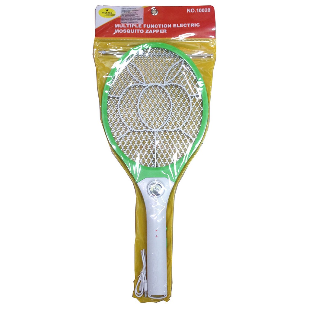 ไม้ตียุงชาร์ตไฟบ้าน แบตลิเธียม รุ่น 10028 สีเขียว 1ชิ้น+สายชาร์จ #10028G