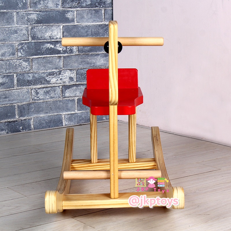 ของเล่นไม้เสริมพัฒนาการ ม้าโยกไม้สีไม้