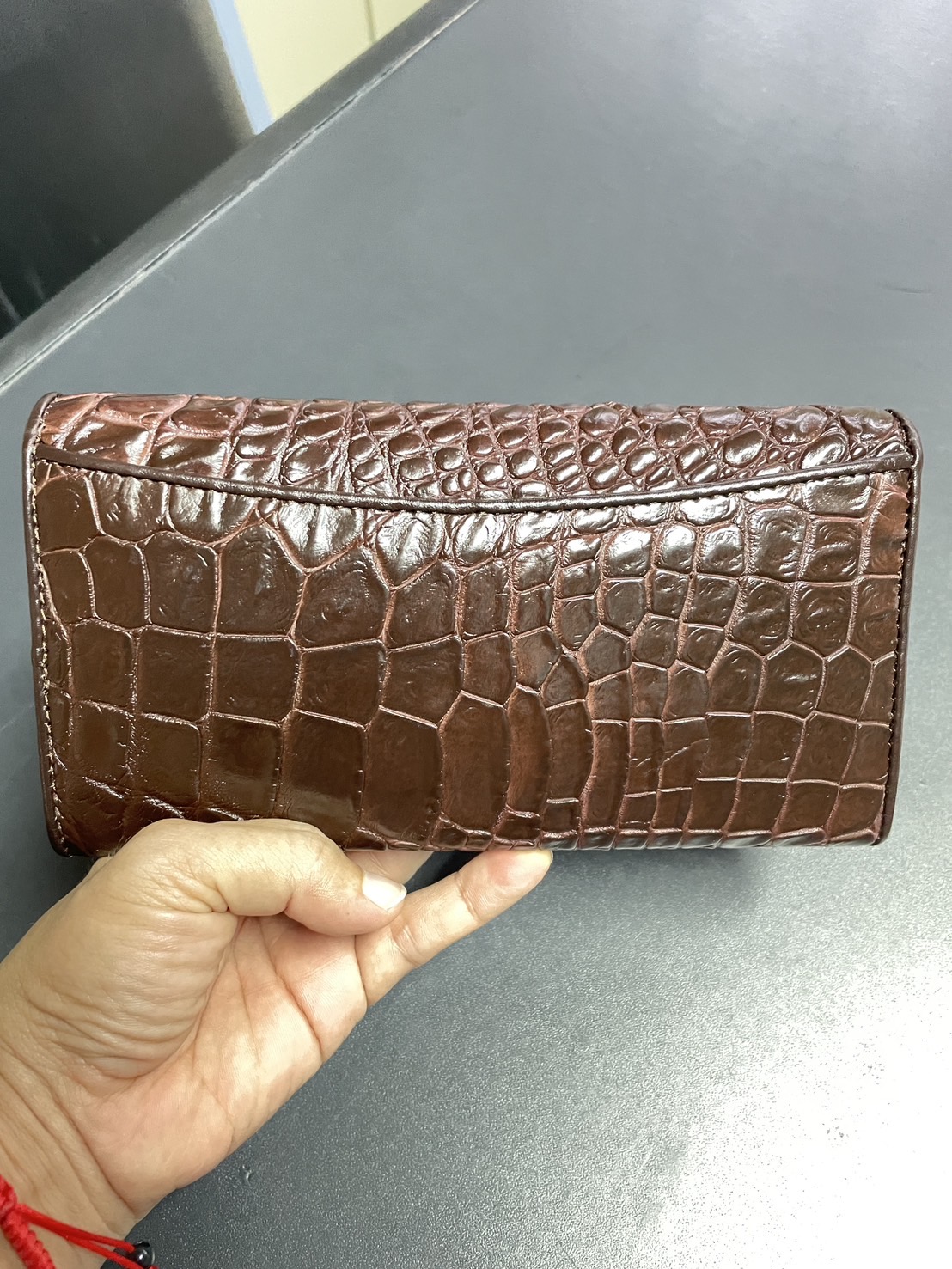 กระเป๋าหนังจระเข้แท้แบบ3พับ (หนังขา)