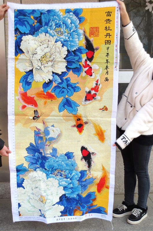 ปลาคราฟ ชุดปักครอสติช พิมพ์ลาย ครอสติสจีน งานฝีมือ DIY