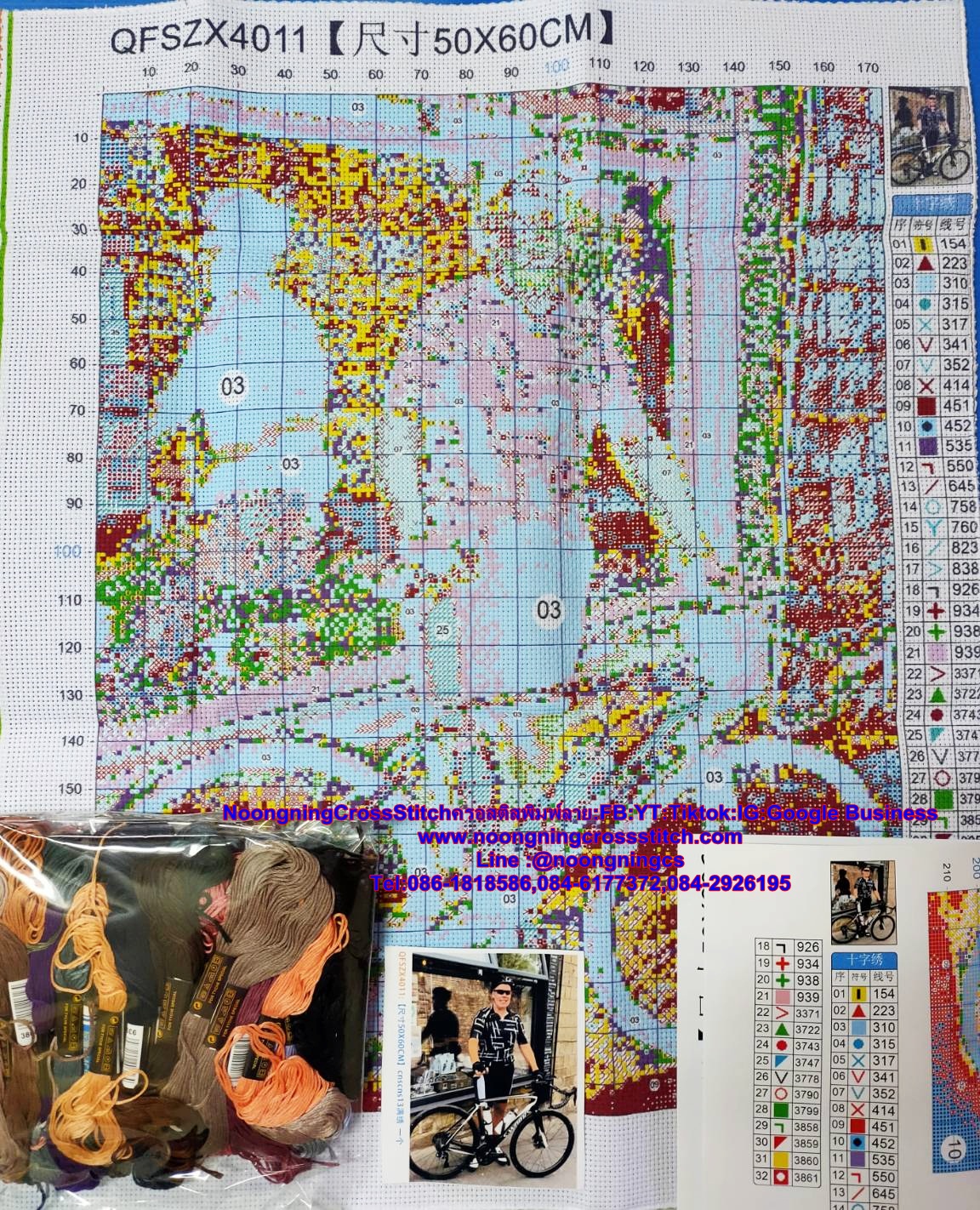 ครอสติส สั่งทํา 50x60ซม รูปตามใจลูกค้า ชุดปักครอสติส พิมพ์ลาย ครอสติสจีน งานฝีมือทำที่บ้าน DIY