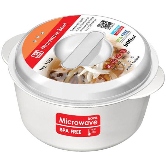 กล่องอาหาร ไมโครเวฟ กลม 0.9 ลิตร 1636 FOOD CONTAINER PP ROUND 0.9L MICROWAVE B