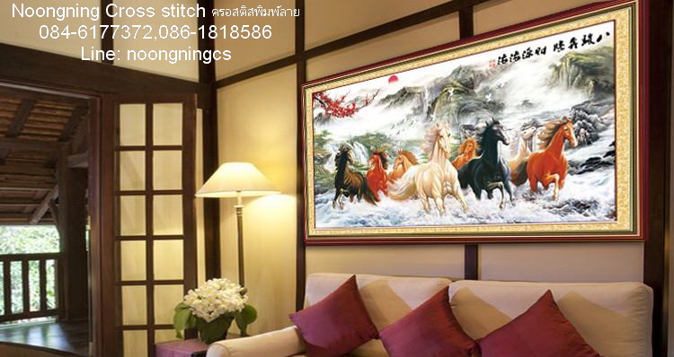 ดอกไม้ชุดปักครอสติช พิมพ์ลาย ครอสติสจีน งานฝีมือ DIY