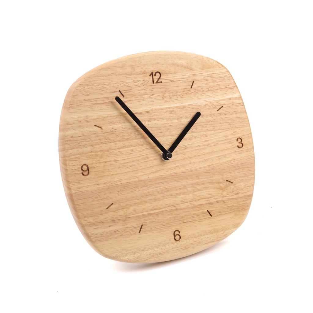 Mori No Naka นาฬิกาแขวนผนัง นาฬิกาไม้ เดินเงียบ SQUARE WALL CLOCK สำหรับแขวนผนังหรือตั้งโต๊ะ