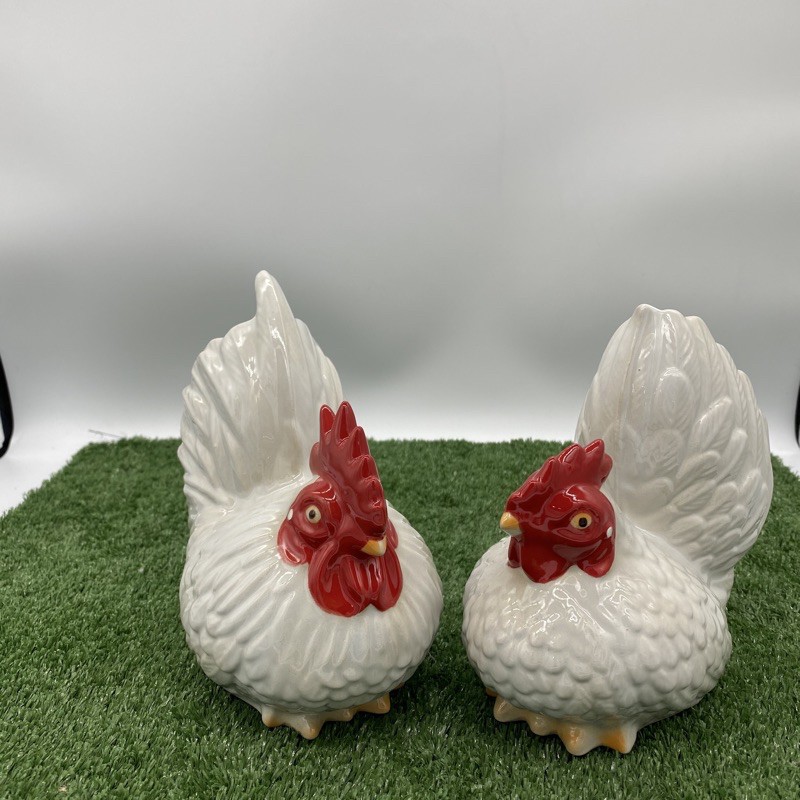 ตุ๊กตาตกแต่งสวน ไก่แจ้เซรามิก ไก่แจ้เซรามิค 1 คู่(ตัวผู้ และตัวเมีย) จัดสวน แต่งสวน จัดบ้าน แต่งบ้าน แต่งร้าน
