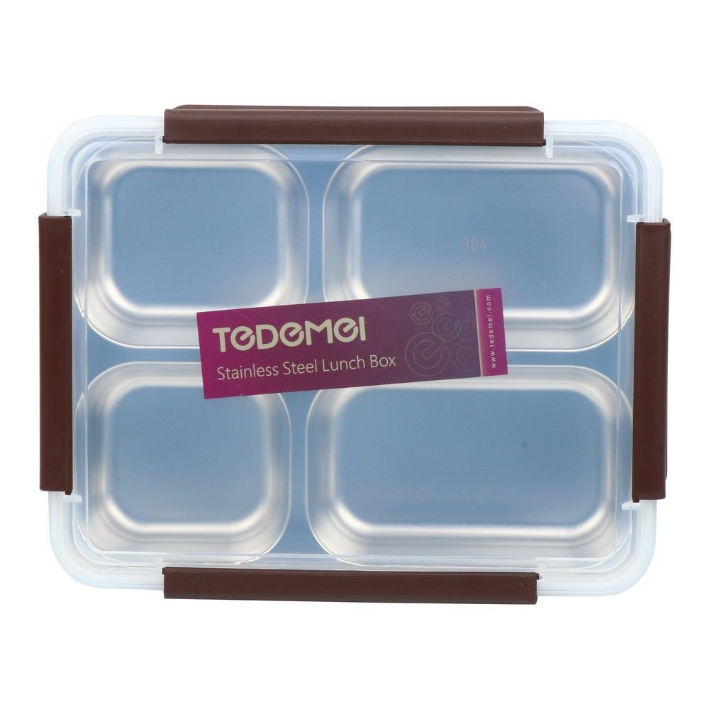 กล่องอาหารเหลี่ยม KEY WAY 4 ช่อง 1.5 ลิตร สเตนเลส FOOD CONTAINER KEY WAY 4COMPARTMENT 1.5L STAINLESS STEEL