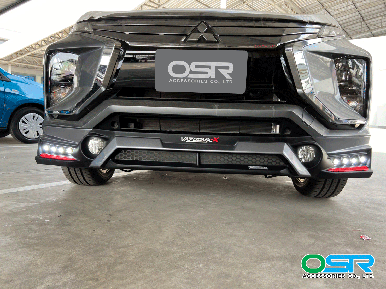 ชุดแต่งรถ-สเกิร์ต-อุปกรณ์แต่งรถ Mitsubishi Xpander ทรง Vazoomer-X By OSR