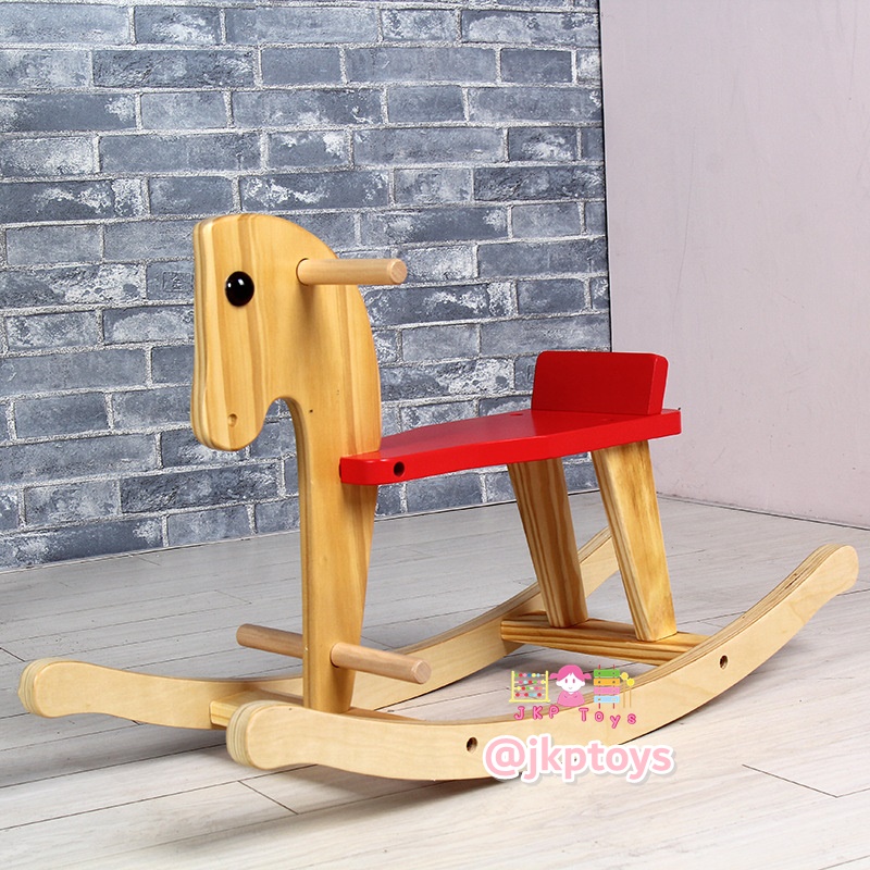 ของเล่นไม้เสริมพัฒนาการ ม้าโยกไม้สีไม้