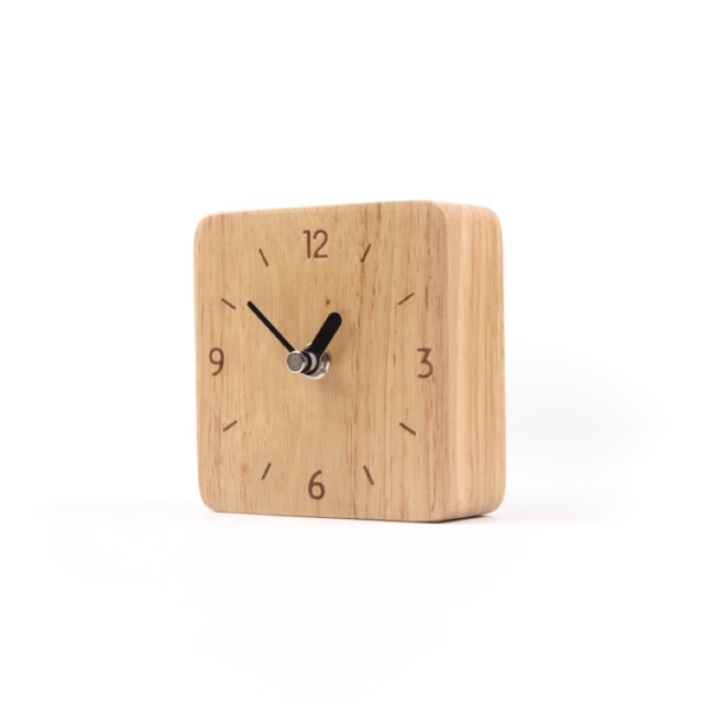 The Wood's Tale นาฬิกาตั้งโต๊ะ นาฬิกาไม้ เดินเงียบ SQUARE TABLE CLOCK จากไม้แท้ธรรมชาติ