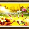 ปลาคราฟ ดอกบัว ชุดปักครอสติช พิมพ์ลาย ครอสติสจีน งานฝีมือ DIY