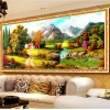 ภูเขา ลำธาร ครอสติสคริสตัล Diamond painting โมเสก ภาพติดเพชร งานฝีมือ DIY