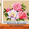 ดอกไม้ ชุดปักครอสติช พิมพ์ลาย ครอสติสจีน งานฝีมือ DIY