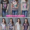 Sale+++B3617 NEW เสื้อทีเชี้ตผ้ายืดโพลีเอสเตอร์ผสมเนื้อนุ่มเกรดพรีเมี่ยม ตัดเย็บสวยเนี้ยบสไตล์แบรนด์เนมสุดหรู แพทเทิร์นเสื้อคอกลมแขนสั้น พิมพ์ลายสีคมชัดสวยเป๊ะ ใส่สวยได้ทุกๆโอกาส หรูหราไฮคลาส ใส่สบายมากค่ะ นางแบบใส่ไซส์ L(รอบอก 40) นะคะ 2 ขนาด L(รอบอก 40)
