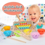 ของเล่นเสริมพัฒนาการ ของเล่นไม้ เซตหัดคีบ จับคู่สี สร้างจินตนาการ