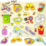 หมุดไม้เสริมความรู้เเละจับคู่รูปภาพ ของใช้ในบ้าน