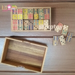 ของเล่นไม้ เกมโดมิโน่เรียงสี พร้อมกล่องเก็บ