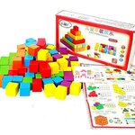 บล็อคไม้ลูกบาศก์ 100 ชิ้น สอบสาธิต มีโจทย์มาในชุด