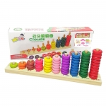 ของเล่นไม้ เสริมพัฒนาการลูกคิดไม้สวมหลักนับเลข 10 เเถว