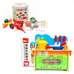 JKP Toys ของเล่นไม้เสริมพัฒนาการ เซทเชุดครัวมินิพร้อมเตาอบ + หั่นผัก ผลไม้